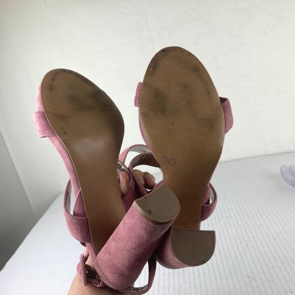 Steve Madden Womens Sz 10 Pink Dusty Rose High Block Heels Sandals Ankle Strap - Picture 8 of 8